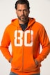 Hoodiejacke, Sweat, Kapuze, Metall-Zipper, Badges, Kängurutasche, bis 8 XL