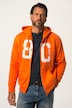 Hoodiejacke, Sweat, Kapuze, Metall-Zipper, Badges, Kängurutasche, bis 8 XL