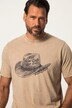 T-shirt dal look vintage con stampa con cappello da cowboy, scollo a girocollo e mezze maniche, fino alla tg. 8XL