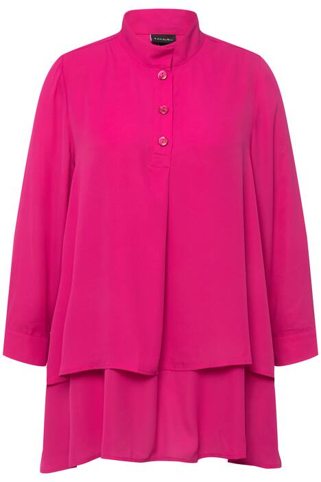 Tunika, vrstvený vzhled, A střih, stojáček, dlouhé rukávy