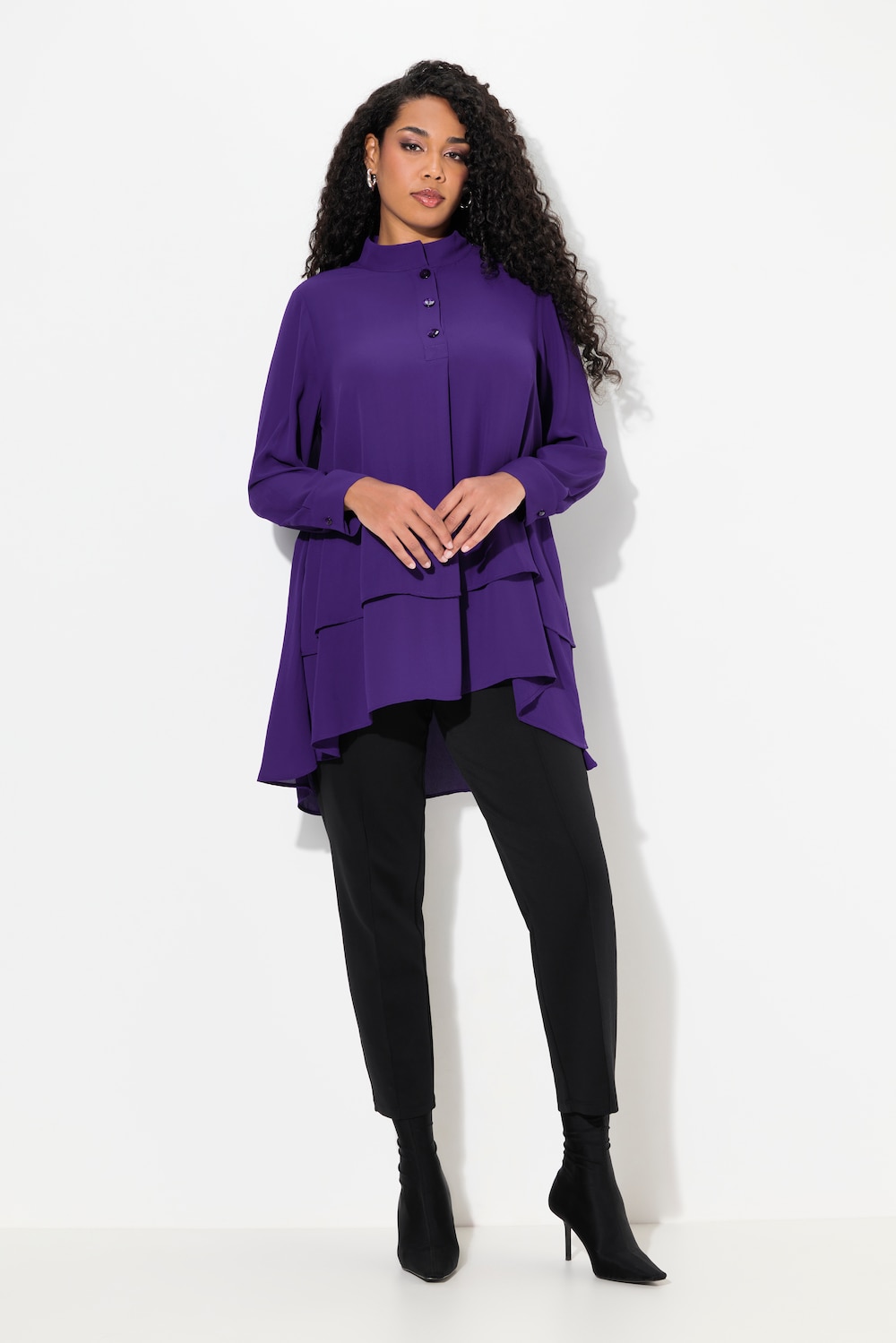 Große Größen Tunika, Damen, lila, Größe: 54/56, Polyester, Ulla Popken