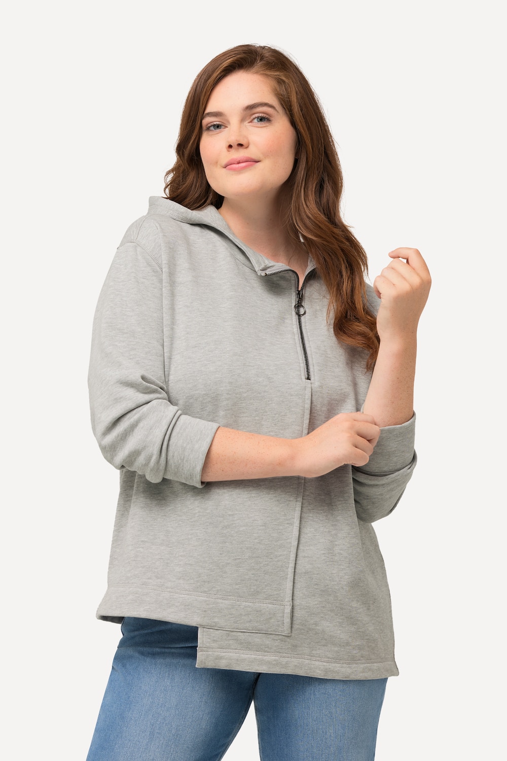 Große Größen Hoodie, Damen, grau, Größe: 50/52, Baumwolle, Ulla Popken