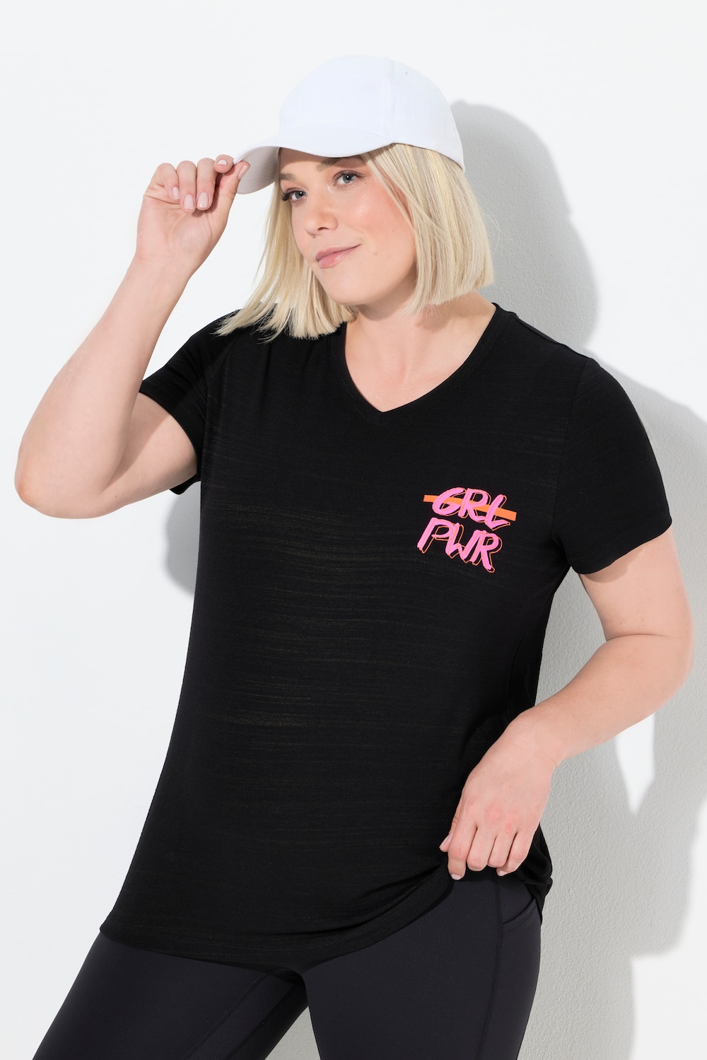 Funktions-Shirt, Cut-Outs, V-Ausschnitt, Halbarm, recycelt