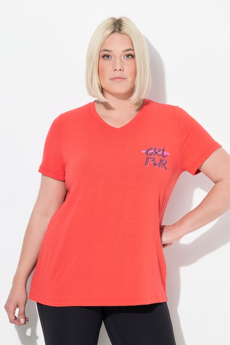 Funktions-Shirt, Cut-Outs, V-Ausschnitt, Halbarm, recycelt