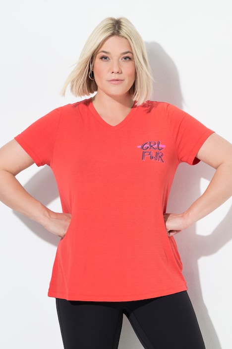 Funktions-Shirt, Cut-Outs, V-Ausschnitt, Halbarm, recycelt