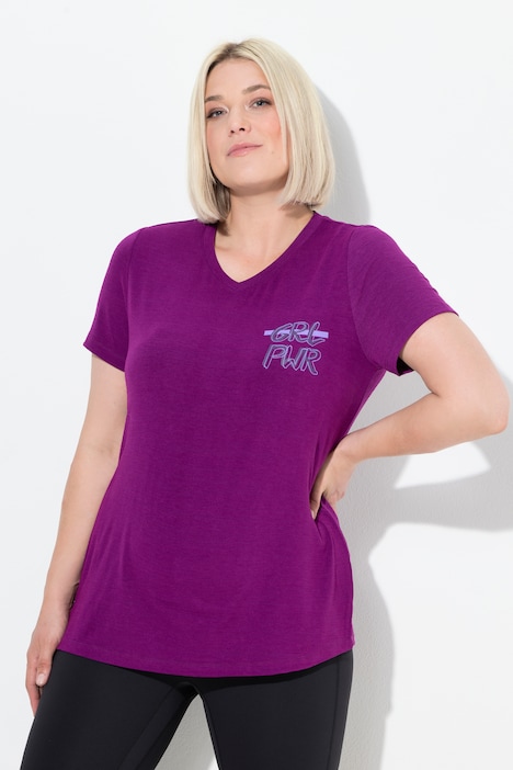 Funktions-Shirt, Cut-Outs, V-Ausschnitt, Halbarm, recycelt