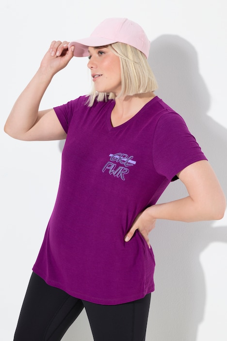 Funktions-Shirt, Cut-Outs, V-Ausschnitt, Halbarm, recycelt