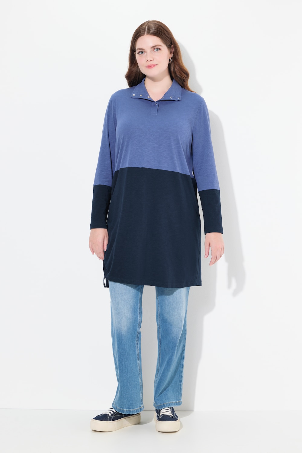 Große Größen Longshirt, Damen, blau, Größe: 46/48, Baumwolle, Ulla Popken