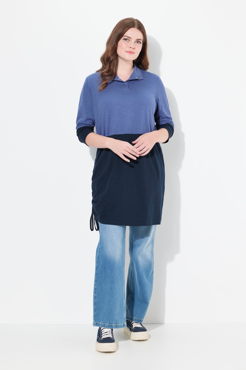 Große Größen Longshirt, Damen, blau, Größe: 42/44, Baumwolle, Ulla Popken