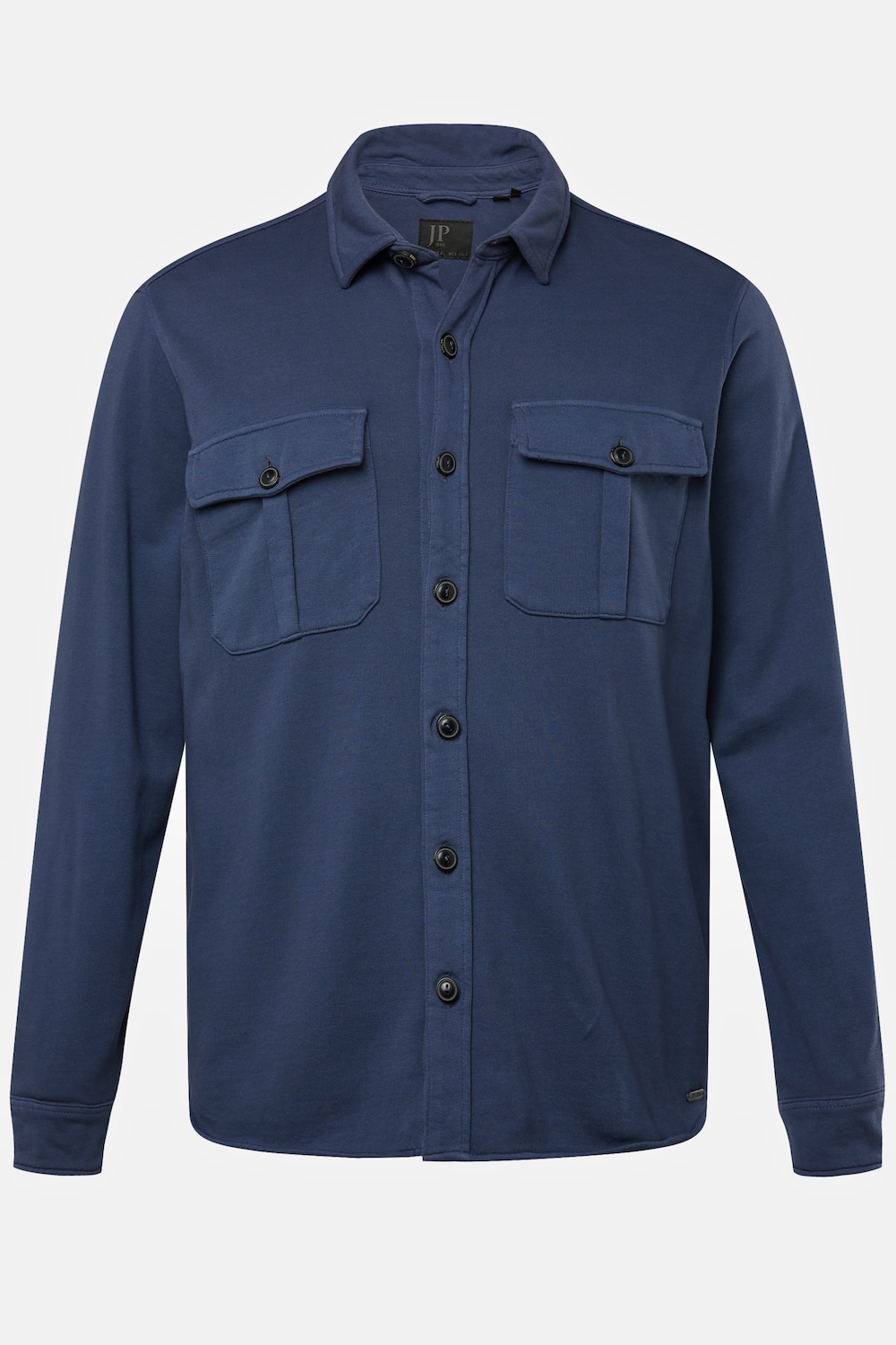 Overhemd, sweatstof, vintage look, lange mouwen, kentkraag, tot 8XL