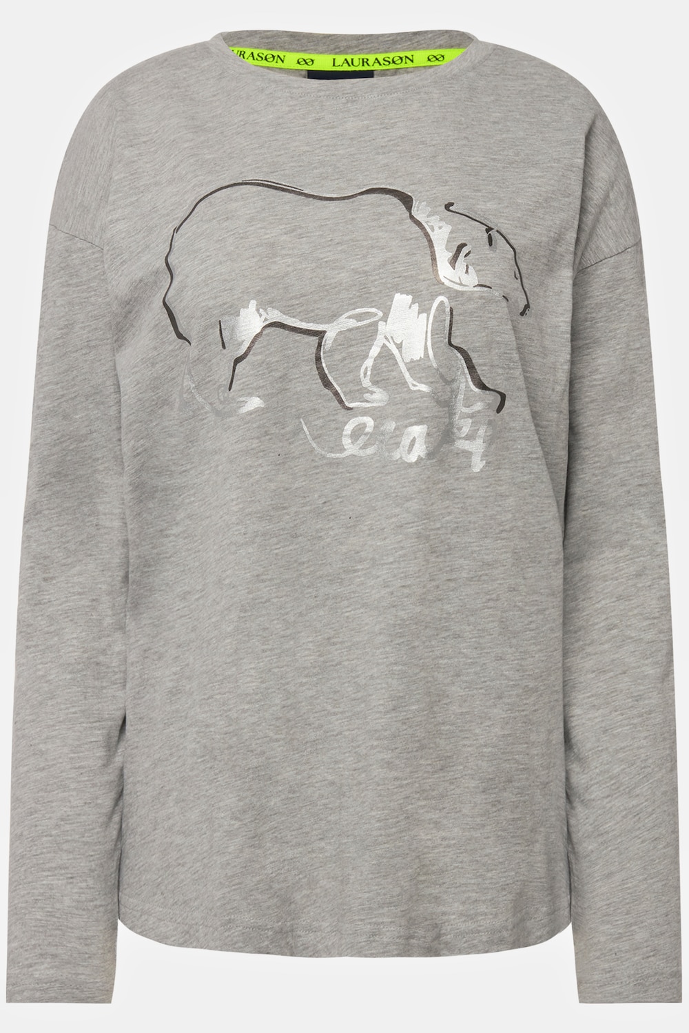 Stora storlekar T-shirt, Dam, grå, storlek: L, Bomull/Viskos, LAURASON