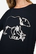 T-shirt, oversized, ijsbeer, ronde hals, lange mouw
