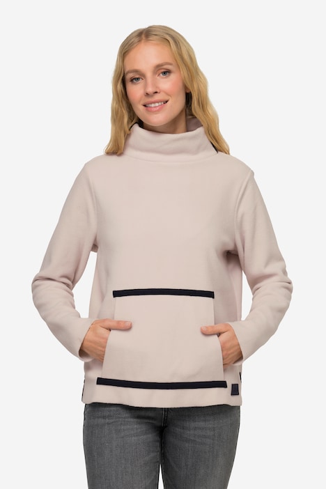 Fleece Kangaroo Pocket Turtleneck Sweatshirt