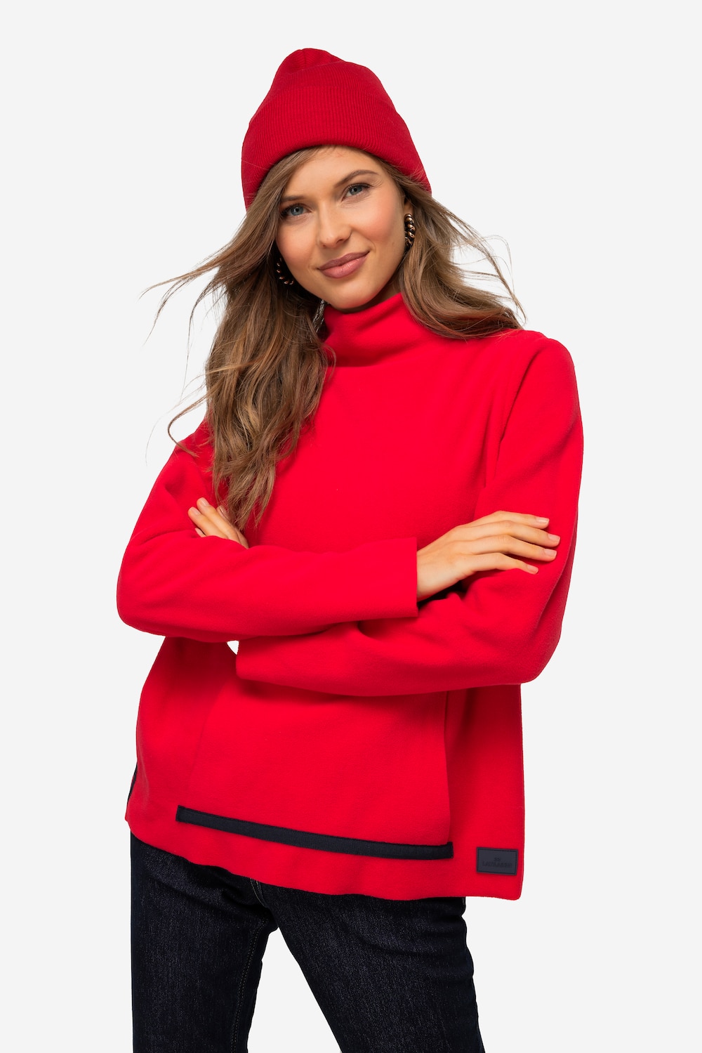 Große Größen Fleece-Pullover, Damen, rot, Größe: M, LAURASON