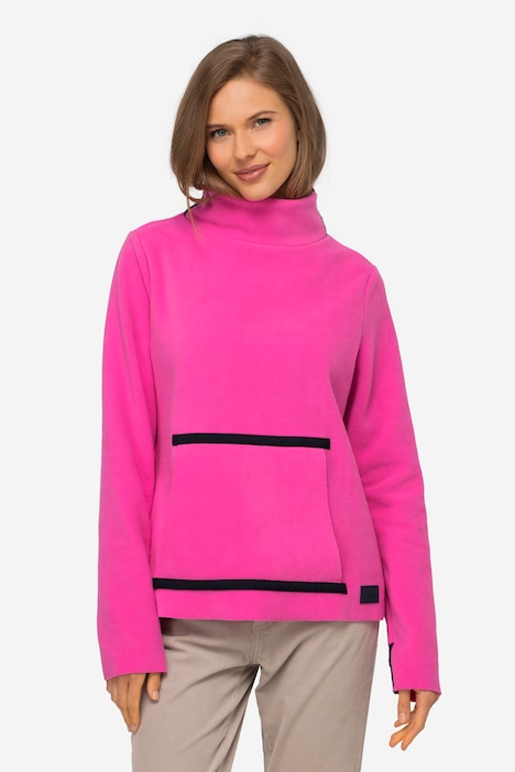 Fleece Kangaroo Pocket Turtleneck Sweatshirt