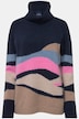 Pullover, Wellen-Muster, Rollkragen, Raglan-Langarm