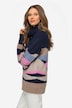 Pullover, Wellen-Muster, Rollkragen, Raglan-Langarm