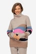 Pullover, Wellen-Muster, Rollkragen, Raglan-Langarm
