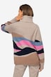 Pullover, Wellen-Muster, Rollkragen, Raglan-Langarm