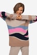 Pullover, Wellen-Muster, Rollkragen, Raglan-Langarm