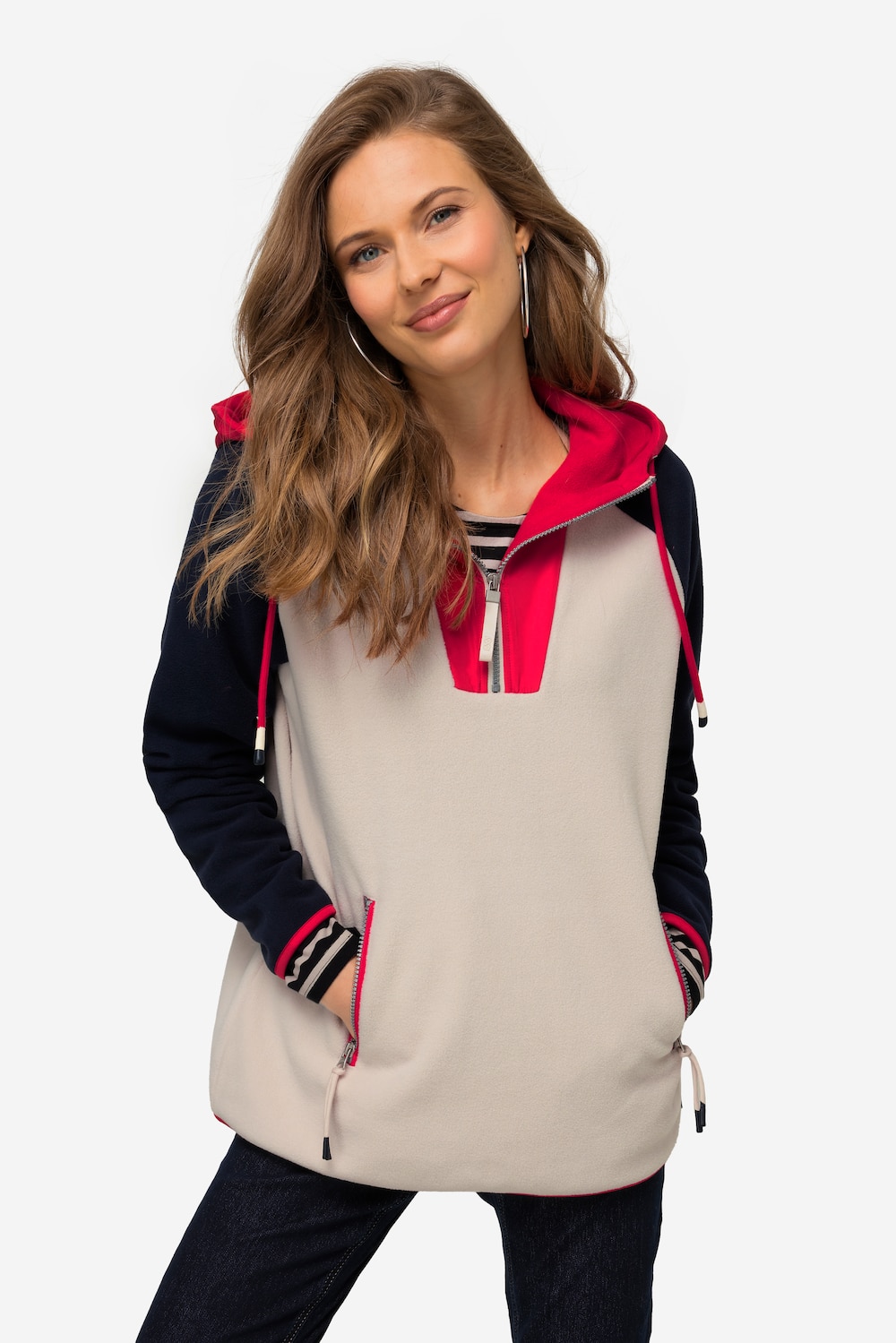 Große Größen Hoodie, Damen, grau, Größe: M, Nylon, LAURASON