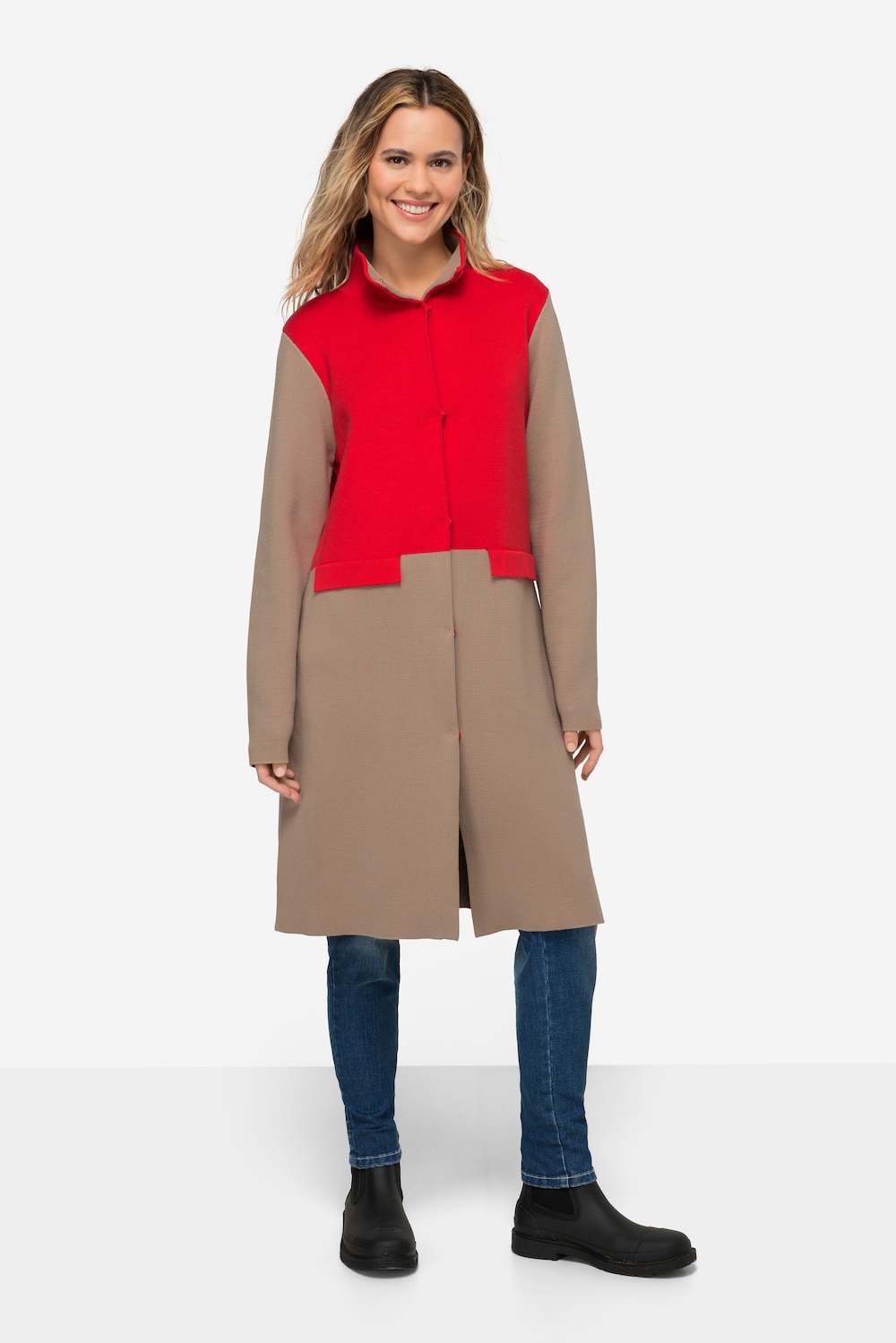 Große Größen Strickjacke, Damen, rot, Größe: M, Viskose/Baumwolle/Elasthan, LAURASON