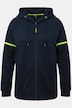 Hoodie-Jacke, Materialmix, Querrippen, Kapuze