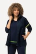 Hoodie-Jacke, Materialmix, Querrippen, Kapuze