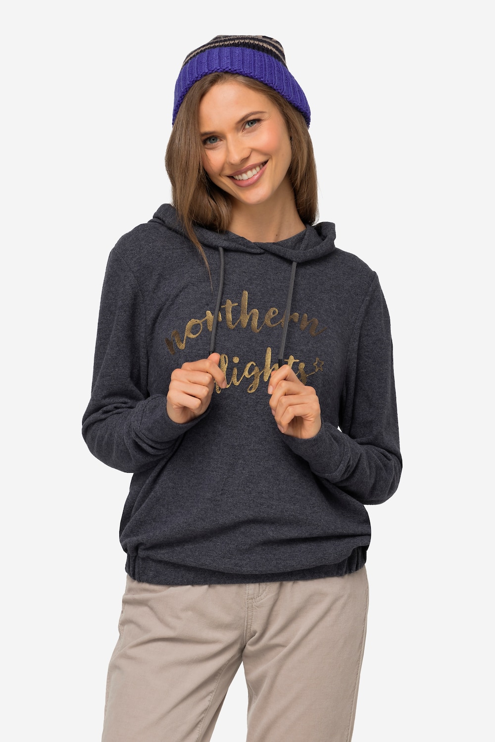 Große Größen Hoodie, Damen, blau, Größe: M, Viskose, LAURASON