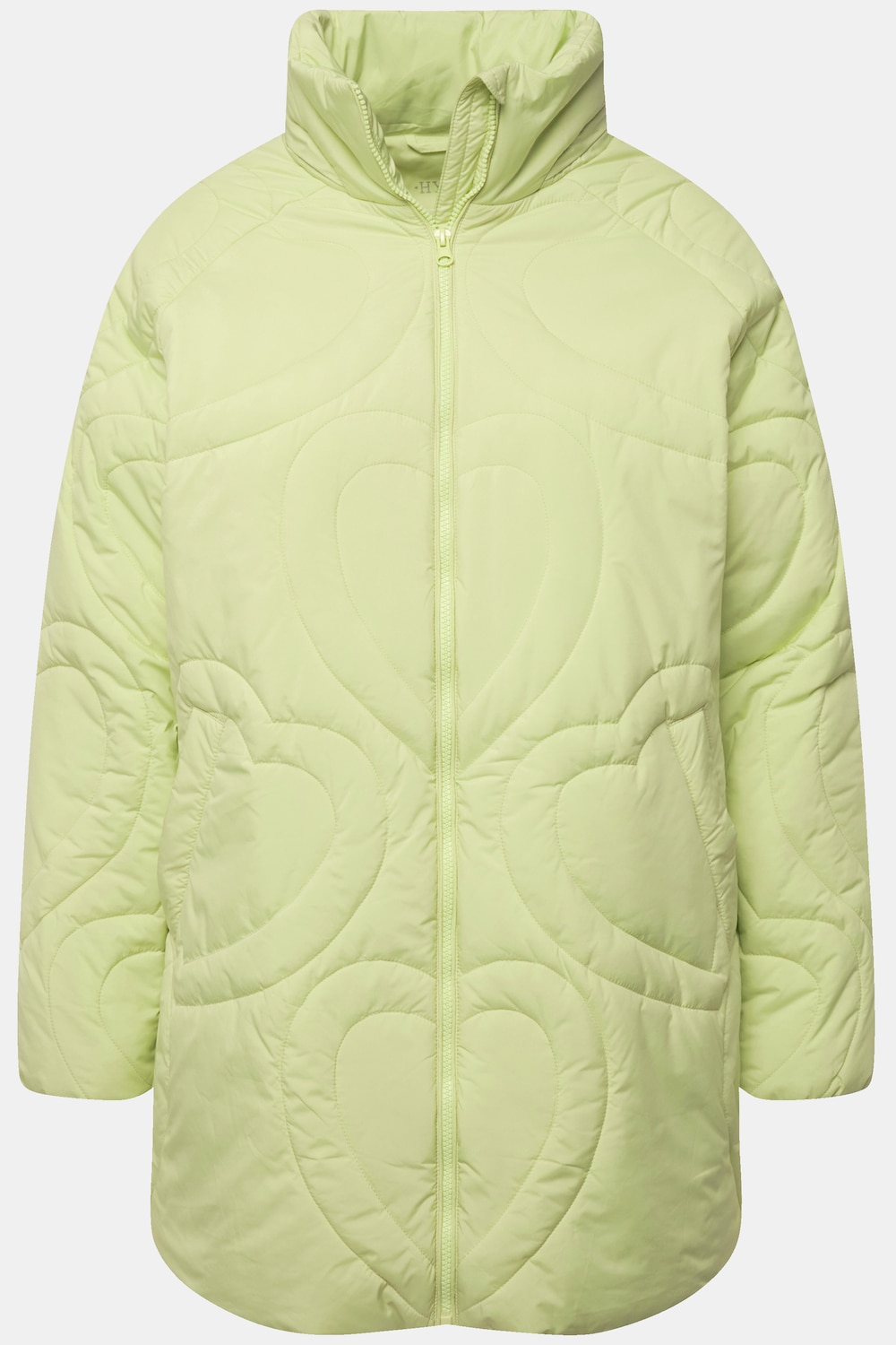 Stora storlekar HYPRAR Quiltad funktionsjacka med hjärtprint, Dam, beige, storlek: 50/52, Polyester, Ulla Popken