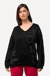 Rhinestone Long Sleeve V-Neck Tee