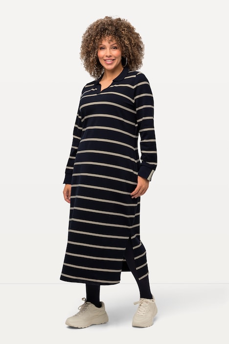 Striped Long Sleeve Polo Dress