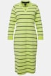Sukienka dresowa, paski, dekolt w serek, długie rękawy, kieszenie