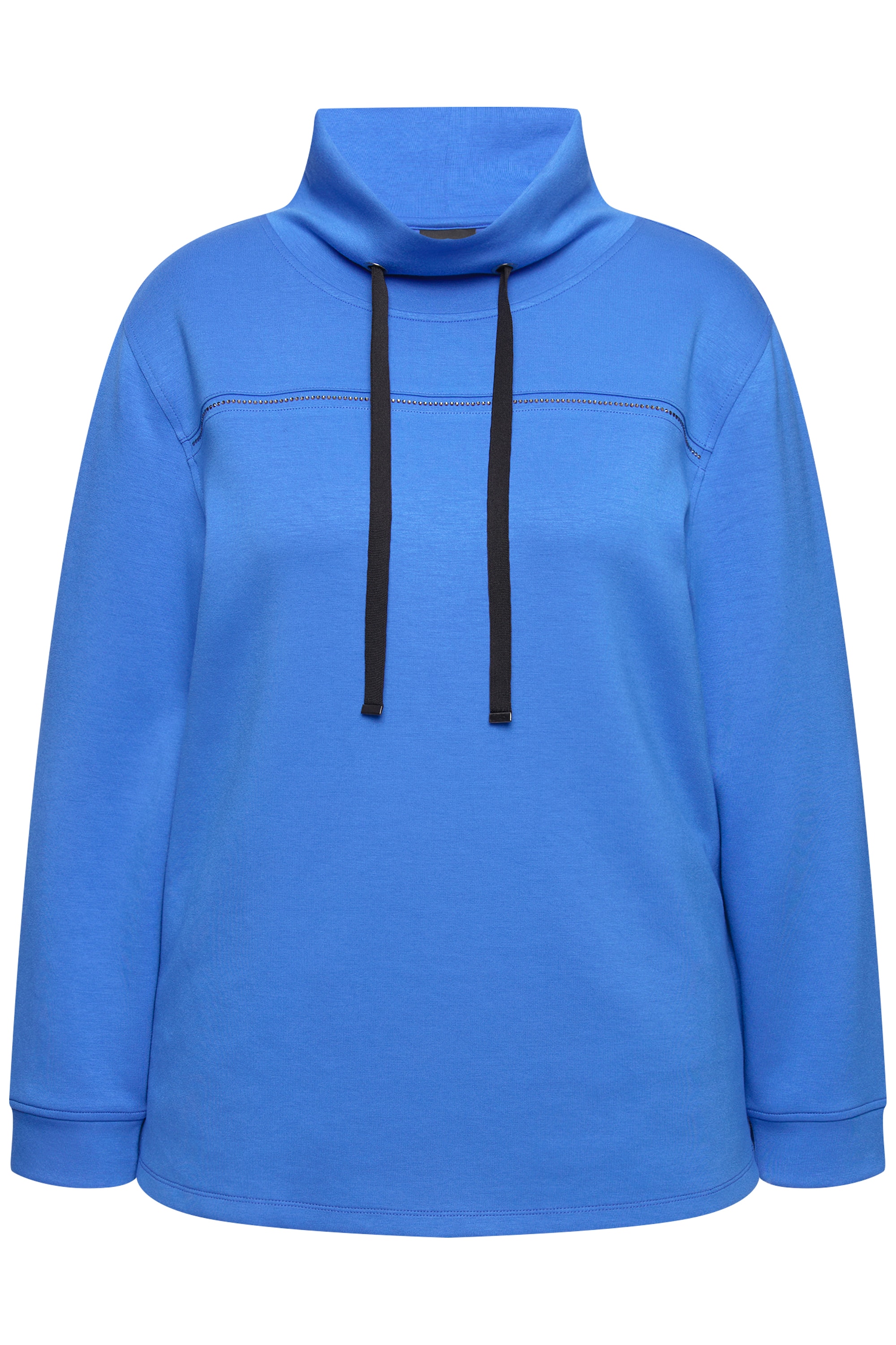 Ulla Popken Damen große Größen Sweatshirt Ziersteine Classic Stehkragen