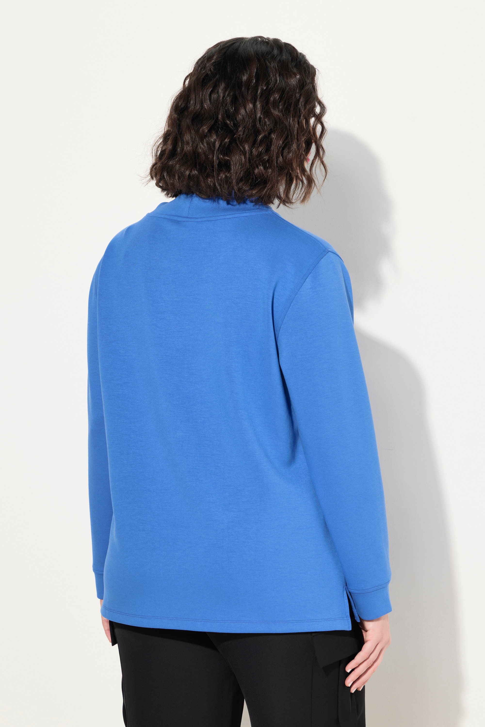 Ulla Popken Damen große Größen Sweatshirt Ziersteine Classic Stehkragen