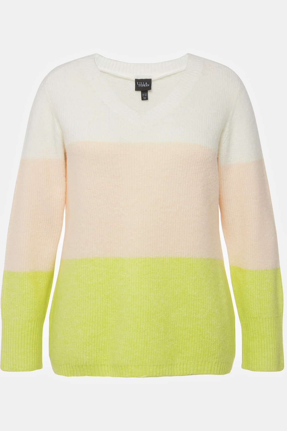 Stora storlekar Tröja med breda ränder, Dam, grön, storlek: 50/52, Syntetfibrer/Polyester, Ulla Popken