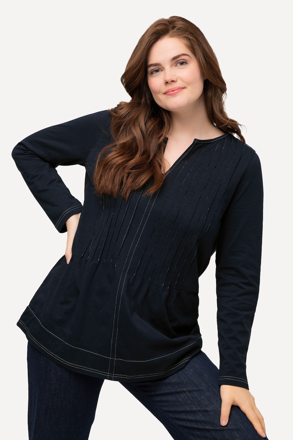 Große Größen Shirt, Damen, blau, Größe: 42/44, Baumwolle, Ulla Popken