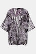 Chaqueta tipo blusa, diseño floral, escote en V, manga 3/4