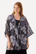 Chaqueta tipo blusa, diseño floral, escote en V, manga 3/4