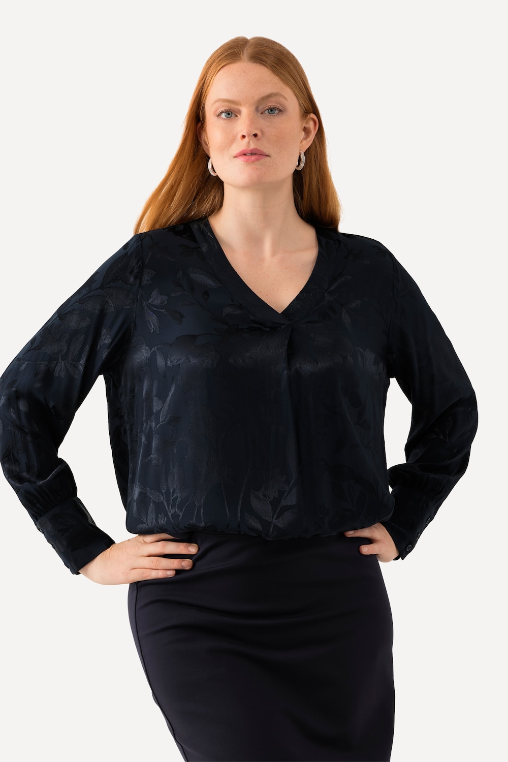 Grote Maten Blouse, Dames, blauw, Maat: 54/56, Viscose, Ulla Popken