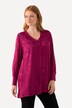 Blouse, gebloemd jacquardpatroon, V-hals, lange mouwen