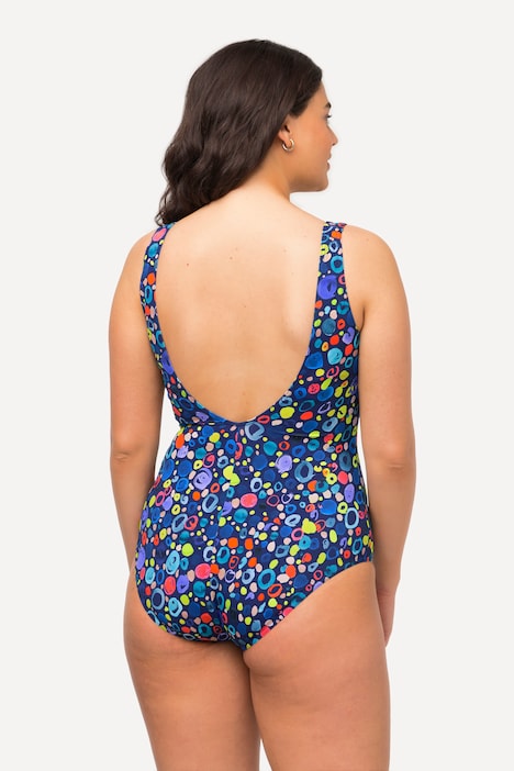 ULLA POPKEN Costume Intero Da Donna Halter Neck Con Scollatura E Fascia | Stampa Foglie Colorate Sgambato E Sexy