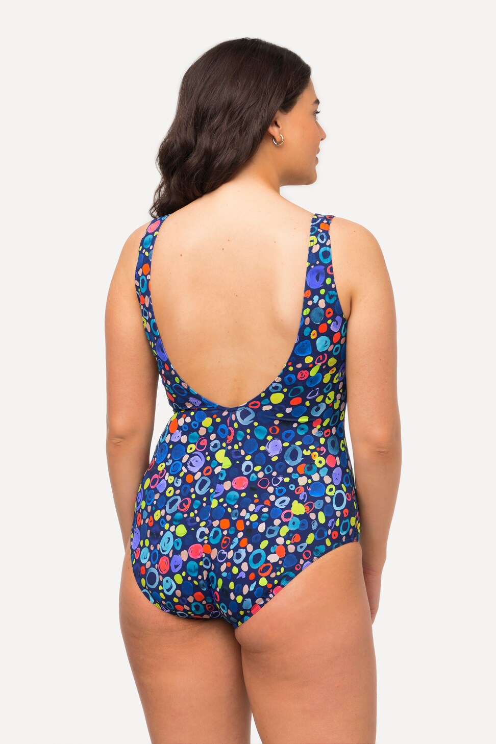 ULLA POPKEN Costume Intero Da Donna Halter Neck Con Scollatura E Fascia | Stampa Foglie Colorate Sgambato E Sexy