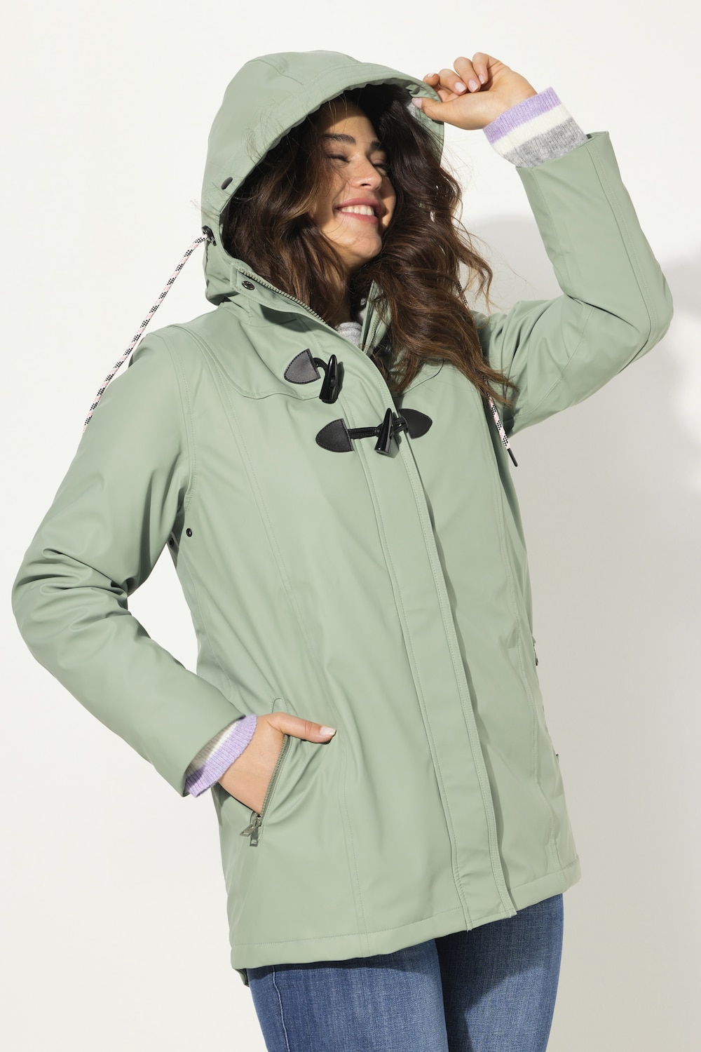 Große Größen HYPRAR Regenjacke, Damen, grau, Größe: 46/48, Polyester/Baumwolle, Ulla Popken