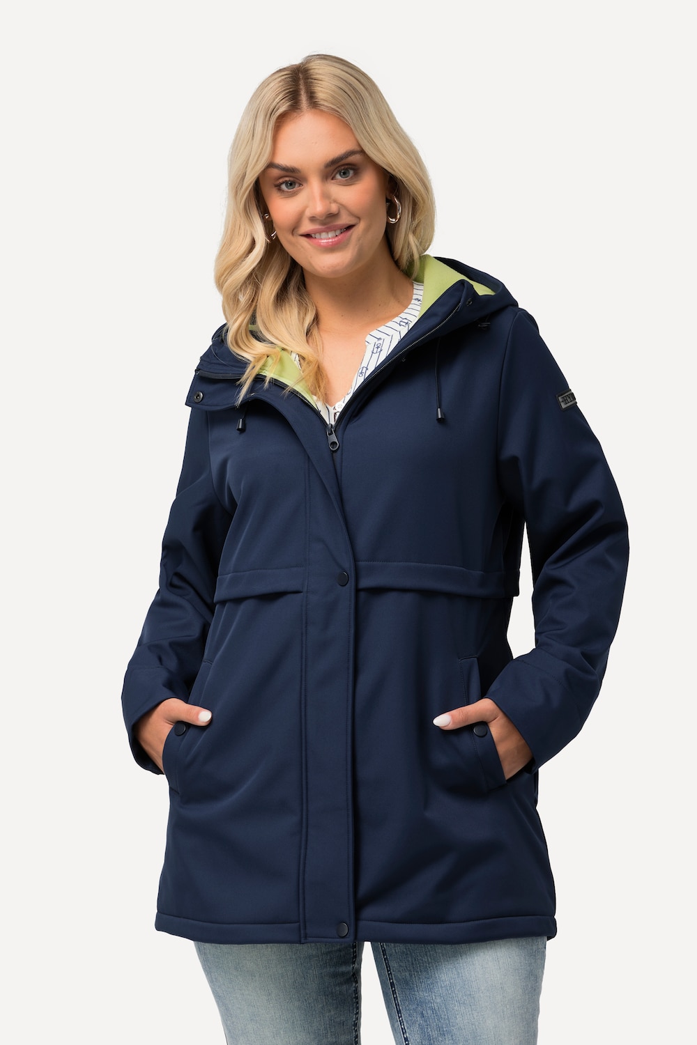 Grote Maten HYPRAR softshell jas, Dames, blauw, Maat: 42/44, Polyester, Ulla Popken