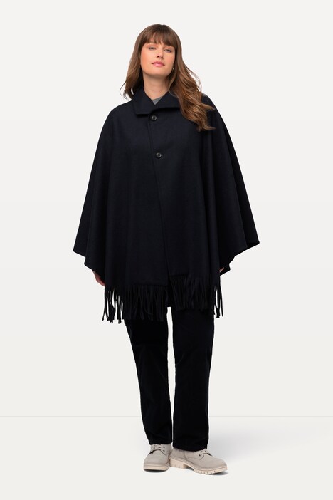 Poncho à Manches Chauve-souris Cocila - Manteau En Laine Ceinturé - Veste D'hiver Chic Longue Pour Femme (Brun)
