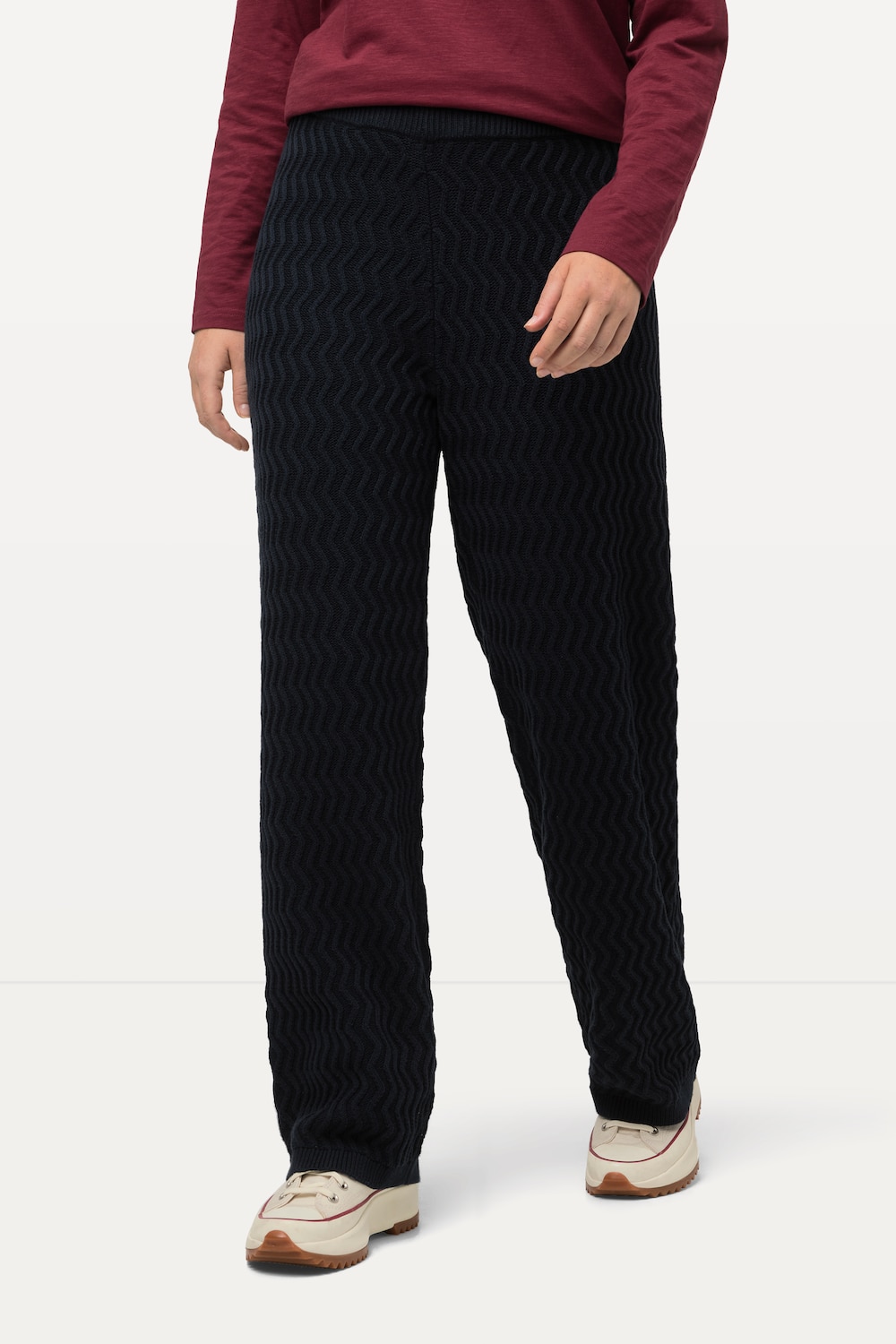 Große Größen Strickhose Rose, Damen, blau, Größe: III, Baumwolle, Ulla Popken