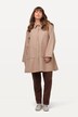 Longjacke, A-Linie, Wolloptik, Hemdkragen, Langarm