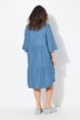 Tiered 3/4 Sleeve Chambray Dress