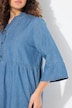 Tiered 3/4 Sleeve Chambray Dress